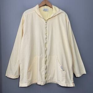 Fresh Produce Jacket Size Large Yellow White Gingham Checkered Country Preppy